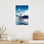 ukiyoe - Hasui - m07 - Frühjahrsschnee - Poster (Küche)