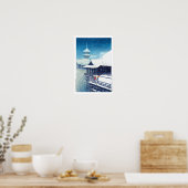 ukiyoe - Hasui - m07 - Frühjahrsschnee - Poster (Küche)