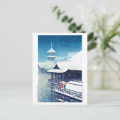 ukiyoe - Hasui - m07 - Frühjahrsschnee - Postkarte (Stehend Vorderseite)