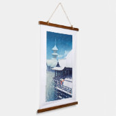 ukiyoe - Hasui - m07 - Frühjahrsschnee - Wandteppich Mit Holzrahmen (Gewinkelt)