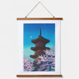 ukiyoe - Hasui - m08 - Frühjahrs-Abend - Wandteppich Mit Holzrahmen