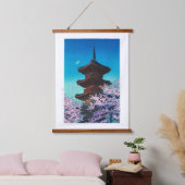 ukiyoe - Hasui - m08 - Frühjahrs-Abend - Wandteppich Mit Holzrahmen (Schlafzimmer)
