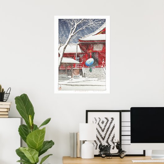 ukiyoe - Hasui - m09 - Schnee bei Ueno Kiyomizudo Poster (Heimbüro)