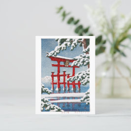 ukiyoe - Hasui - m11 - Schnee am Miyajima-Schrein  Postkarte
