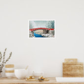 ukiyoe - Hasui - m12 - Schnee an der Shinkyo Bridg Poster (Küche)