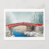 ukiyoe - Hasui - m12 - Schnee an der Shinkyo Bridg Postkarte (Vorderseite)