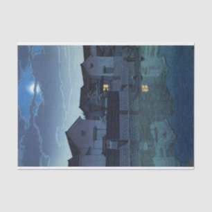 ukiyoe hasui n07 Matsue, Izumo (hazy moon) Seidenpapier