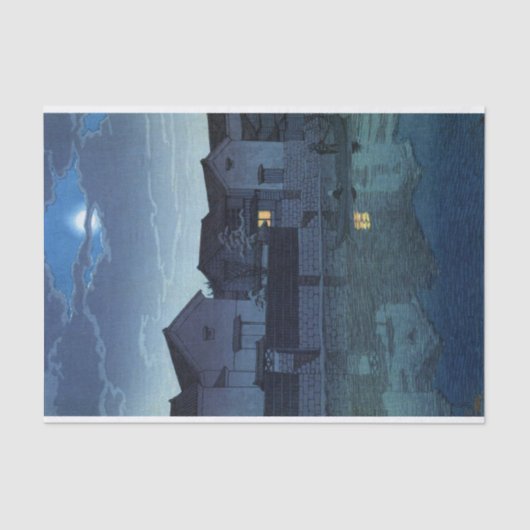 ukiyoe hasui n07 Matsue, Izumo (hazy moon) Seidenpapier