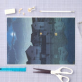 ukiyoe hasui n07 Matsue, Izumo (hazy moon) Seidenpapier