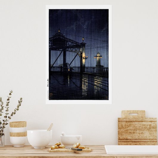 ukiyoe hasui n13 Shin Ohashi Bridge Poster (Küche)
