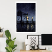 ukiyoe hasui n13 Shin Ohashi Bridge Poster (Heimbüro)