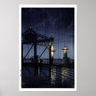 ukiyoe Hasui n13 Shin Ohashi Brücke Poster
