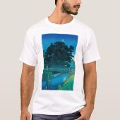 ukiyoe hasui No55 Takinogawa and Crescent Moon T-Shirt (Vorderseite)