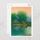 ukiyoe hasui No56 Dawn in Tsuchiura Postkarte (Vorne/Hinten)