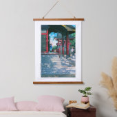 ukiyoe - hasui - No.18 Meguro Fudo Temple - Wandteppich Mit Holzrahmen (Schlafzimmer)