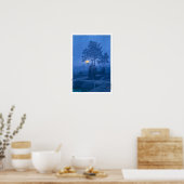 ukiyoe - hasui - No.20 Mondlicht Nacht bei Gamo - Poster (Küche)