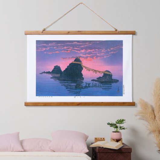 ukiyoe - hasui - No.25 Die paar Felsen von ... Wandteppich Mit Holzrahmen (Schlafzimmer)