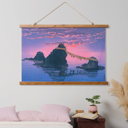 ukiyoe - hasui - No.25 Die paar Felsen von ... Wandteppich Mit Holzrahmen (Schlafzimmer)