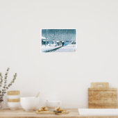 ukiyoe - hasui - No.3 Schnee bei Tsukishima - Poster (Küche)