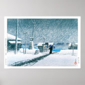 ukiyoe - hasui - No.3 Schnee bei Tsukishima - Poster (Vorne)