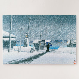 ukiyoe - hasui - No.3 Schnee bei Tsukishima - Puzzle