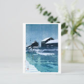 ukiyoe - Hasui - No.40 Schnee in Kiba - Postkarte (Stehend Vorderseite)