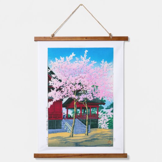 ukiyoe - hasui - No.44 Kiyomizu Hall, Ueno - Wandteppich Mit Holzrahmen (Vorderseite)