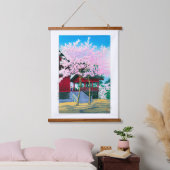 ukiyoe - hasui - No.44 Kiyomizu Hall, Ueno - Wandteppich Mit Holzrahmen (Schlafzimmer)