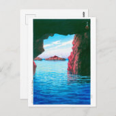 Ukiyoe - Hasui - No.47 Kojaku Cavern, Oga ... Postkarte (Vorne/Hinten)