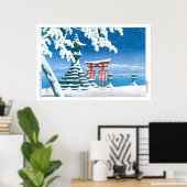 ukiyoe - Hasui - No.4 Schnee bei Itsukushima - Poster (Heimbüro)