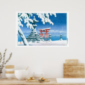 ukiyoe - Hasui - No.4 Schnee bei Itsukushima - Poster (Küche)