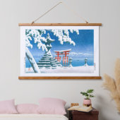 ukiyoe - Hasui - No.4 Schnee bei Itsukushima - Wandteppich Mit Holzrahmen (Schlafzimmer)