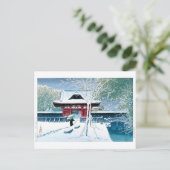 ukiyoe - hasui - No.8 Schnee im Shiba Park - Postkarte (Stehend Vorderseite)