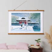 ukiyoe - hasui - No.8 Schnee im Shiba Park - Wandteppich Mit Holzrahmen (Schlafzimmer)