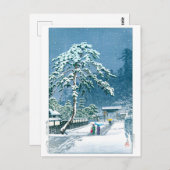 Ukiyoe - Hasui - Nr.12 Der Hommonji-Tempel, Ikegam Postkarte (Vorne/Hinten)