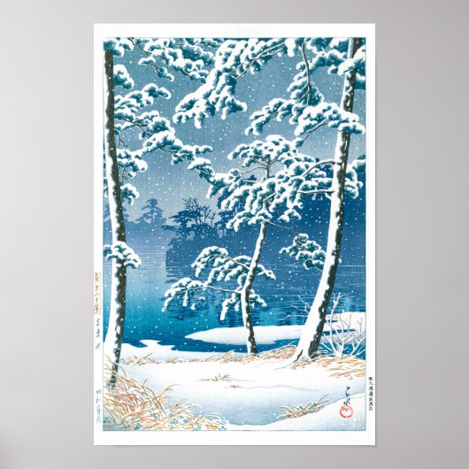 Ukiyoe - Hasui - Nr. 13 Senzoku-Teich - Poster (Vorne)
