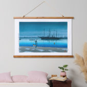 Ukiyoe - Hasui - Nr.17 Akashi-cho nach Regen - Wandteppich Mit Holzrahmen (Schlafzimmer)