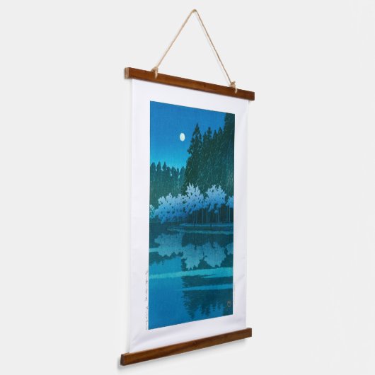 Ukiyoe - Hasui - Nr.19 Frühlingsnacht in Inokashir Wandteppich Mit Holzrahmen (Gewinkelt)
