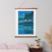 Ukiyoe - Hasui - Nr.19 Frühlingsnacht in Inokashir Wandteppich Mit Holzrahmen (Schlafzimmer)