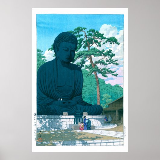 Ukiyoe - Hasui - Nr.1 Der Große Buddha Kamakura Poster (Vorne)