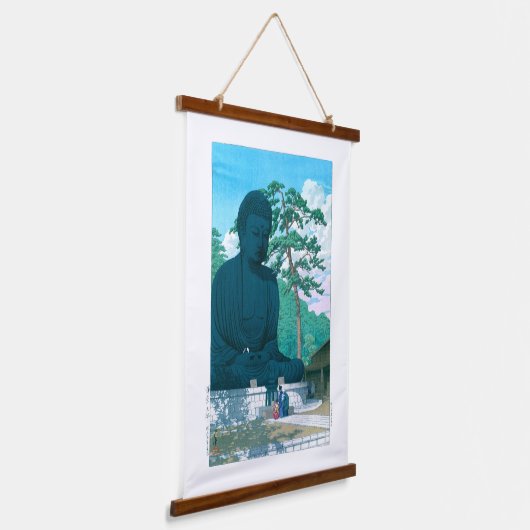 Ukiyoe - Hasui - Nr.1 Der Große Buddha Kamakura Wandteppich Mit Holzrahmen (Gewinkelt)