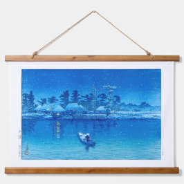 Ukiyoe - Hasui - Nr.21 Das Dorf Ushibori - Wandteppich Mit Holzrahmen