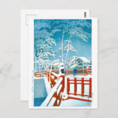 Ukiyoe - Hasui - Nr.24 Yakumo Brücke die Nagata .. Postkarte (Vorne/Hinten)