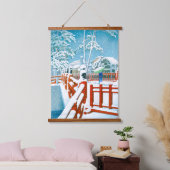 Ukiyoe - Hasui - Nr.24 Yakumo Brücke die Nagata .. Wandteppich Mit Holzrahmen (Schlafzimmer)