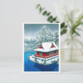 Ukiyoe - Hasui - Nr.26 Schnee im Park Inokashira - Postkarte (Stehend Vorderseite)