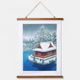 Ukiyoe - Hasui - Nr.26 Schnee im Park Inokashira - Wandteppich Mit Holzrahmen