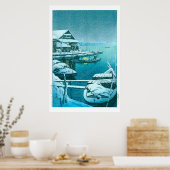 Ukiyoe - Hasui - Nr.27 Schnee bei Mukōjima - Poster (Küche)