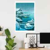 Ukiyoe - Hasui - Nr.27 Schnee bei Mukōjima - Poster (Heimbüro)