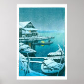 Ukiyoe - Hasui - Nr.27 Schnee bei Mukōjima - Poster (Vorne)