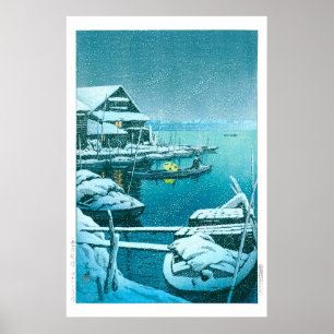 Ukiyoe - Hasui - Nr.27 Schnee bei Mukōjima - Poster